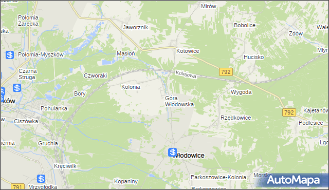 mapa Góra Włodowska, Góra Włodowska na mapie Targeo