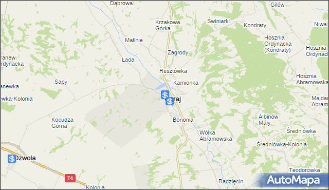 mapa Goraj powiat biłgorajski, Goraj powiat biłgorajski na mapie Targeo