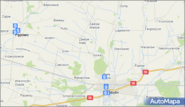 mapa Górka gmina Kobylin, Górka gmina Kobylin na mapie Targeo