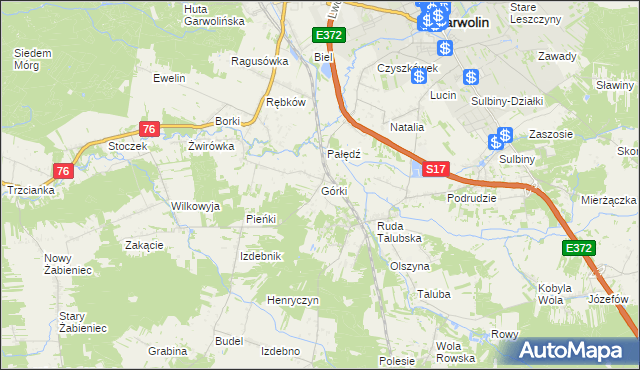 mapa Górki gmina Garwolin, Górki gmina Garwolin na mapie Targeo