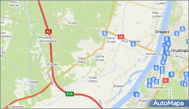 mapa Górna Grupa, Górna Grupa na mapie Targeo