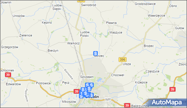 mapa Górzec, Górzec na mapie Targeo