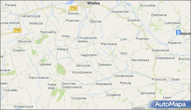 mapa Gorzków gmina Kazimierza Wielka, Gorzków gmina Kazimierza Wielka na mapie Targeo