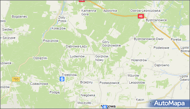 mapa Gorzków Nowy, Gorzków Nowy na mapie Targeo