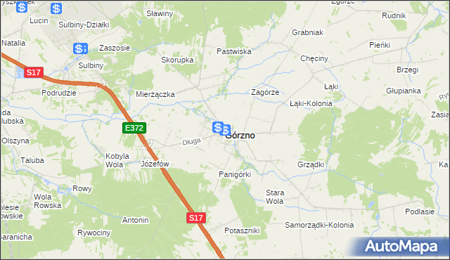 mapa Górzno powiat garwoliński, Górzno powiat garwoliński na mapie Targeo