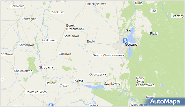 mapa Górzno-Wybudowanie, Górzno-Wybudowanie na mapie Targeo