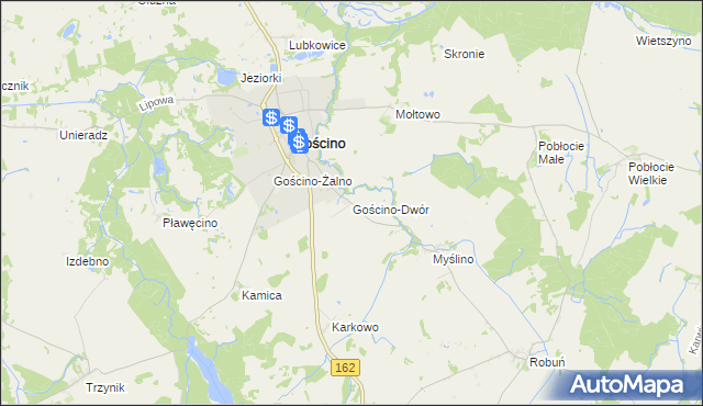 mapa Gościno-Dwór, Gościno-Dwór na mapie Targeo