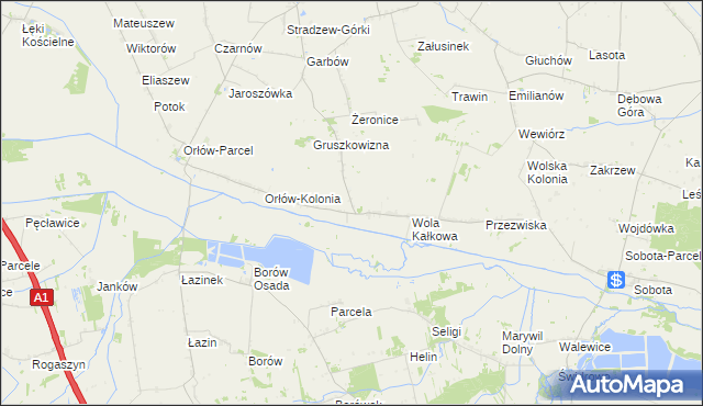 mapa Gosławice gmina Bedlno, Gosławice gmina Bedlno na mapie Targeo