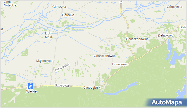 mapa Goszczanówko, Goszczanówko na mapie Targeo