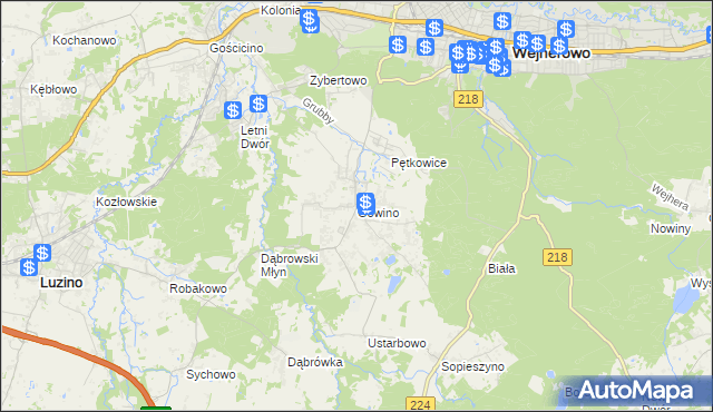 mapa Gowino, Gowino na mapie Targeo