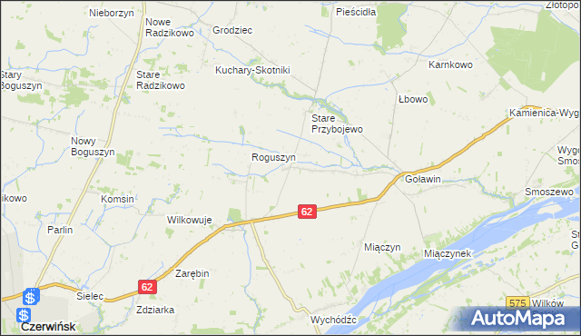 mapa Goworowo gmina Czerwińsk nad Wisłą, Goworowo gmina Czerwińsk nad Wisłą na mapie Targeo