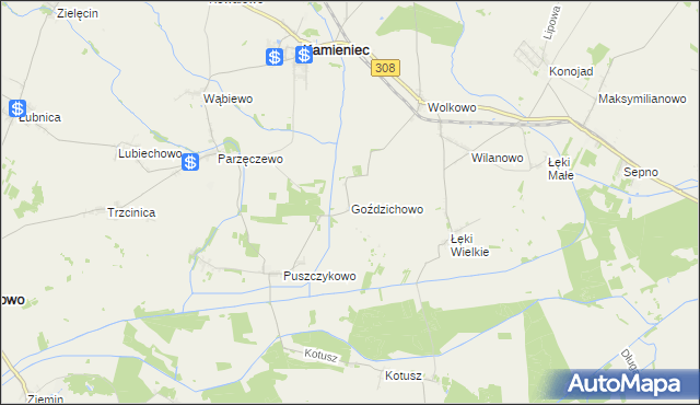 mapa Goździchowo, Goździchowo na mapie Targeo