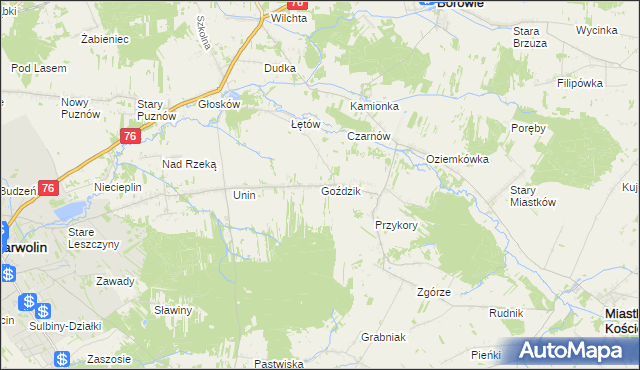 mapa Goździk, Goździk na mapie Targeo