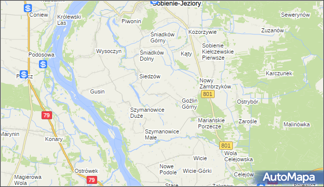mapa Goźlin Mały, Goźlin Mały na mapie Targeo
