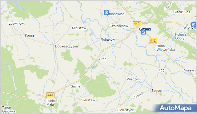 mapa Grab gmina Czermin, Grab gmina Czermin na mapie Targeo