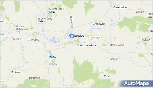 mapa Grabowiec-Góra, Grabowiec-Góra na mapie Targeo