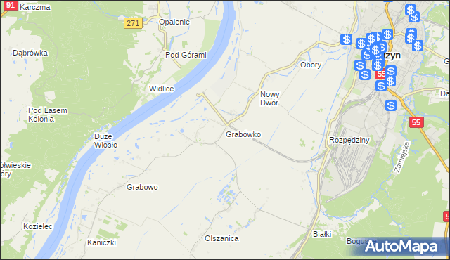 mapa Grabówko gmina Kwidzyn, Grabówko gmina Kwidzyn na mapie Targeo