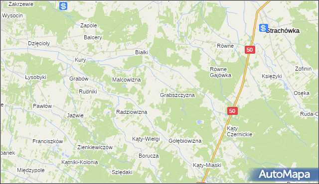 mapa Grabszczyzna, Grabszczyzna na mapie Targeo