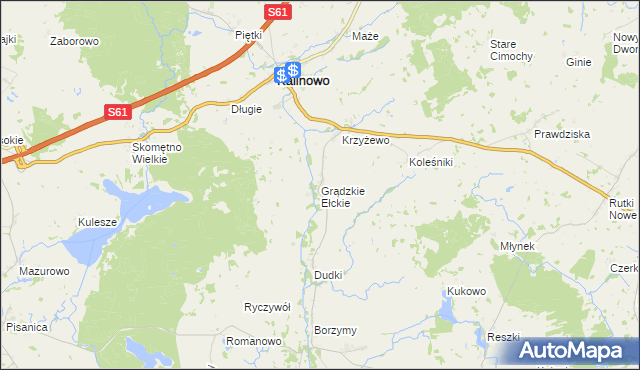 mapa Grądzkie Ełckie, Grądzkie Ełckie na mapie Targeo