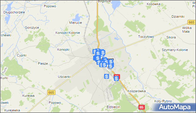 mapa Grajewo, Grajewo na mapie Targeo