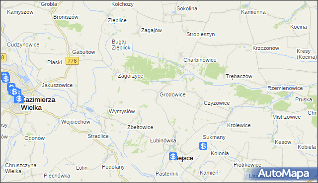 mapa Grodowice, Grodowice na mapie Targeo