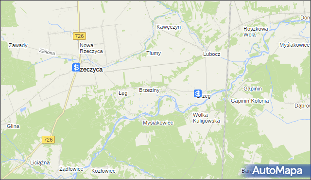 mapa Grotowice gmina Rzeczyca, Grotowice gmina Rzeczyca na mapie Targeo