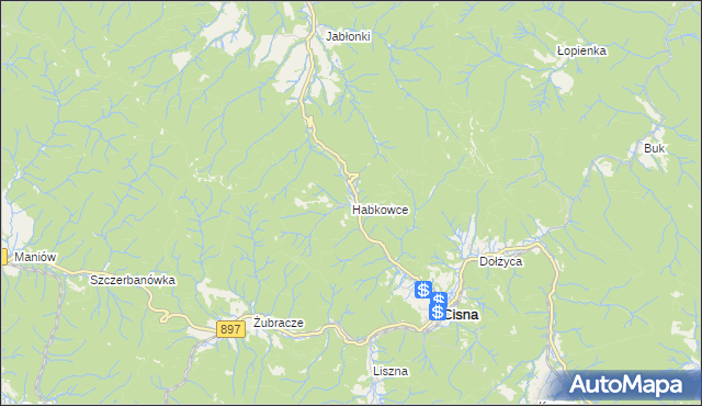 mapa Habkowce, Habkowce na mapie Targeo