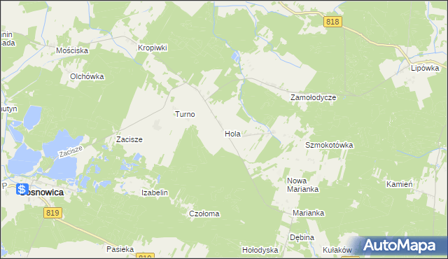 mapa Hola gmina Stary Brus, Hola gmina Stary Brus na mapie Targeo