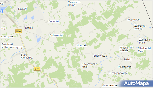 mapa Horczaki, Horczaki na mapie Targeo