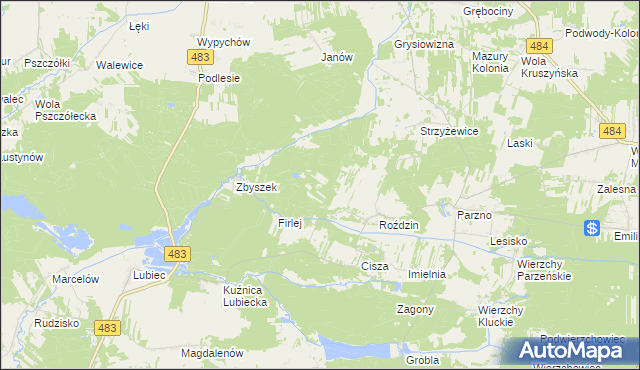 mapa Huta Strzyżewska, Huta Strzyżewska na mapie Targeo