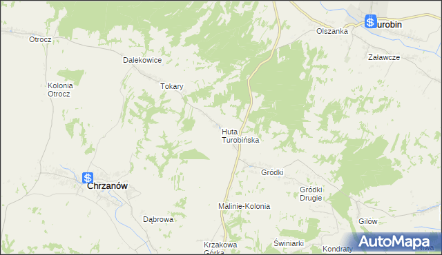 mapa Huta Turobińska, Huta Turobińska na mapie Targeo