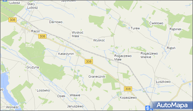 mapa Ignacewo gmina Kościan, Ignacewo gmina Kościan na mapie Targeo