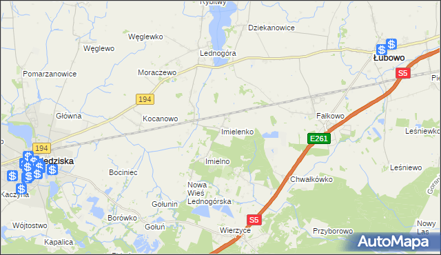 mapa Imielenko, Imielenko na mapie Targeo