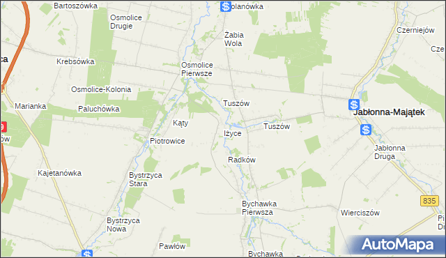 mapa Iżyce, Iżyce na mapie Targeo