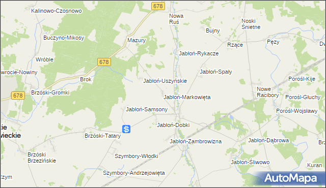 mapa Jabłoń-Markowięta, Jabłoń-Markowięta na mapie Targeo