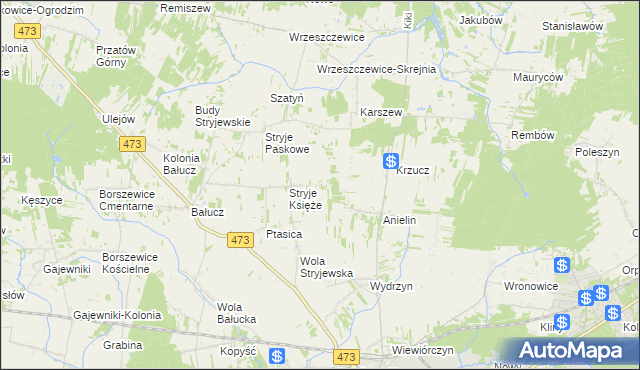 mapa Jabłonki gmina Łask, Jabłonki gmina Łask na mapie Targeo