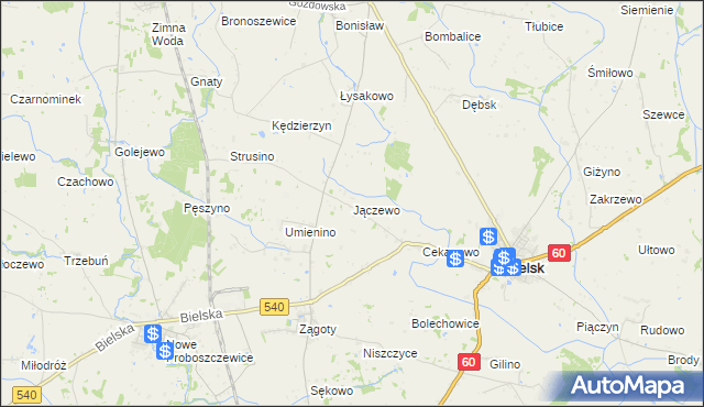 mapa Jączewo, Jączewo na mapie Targeo