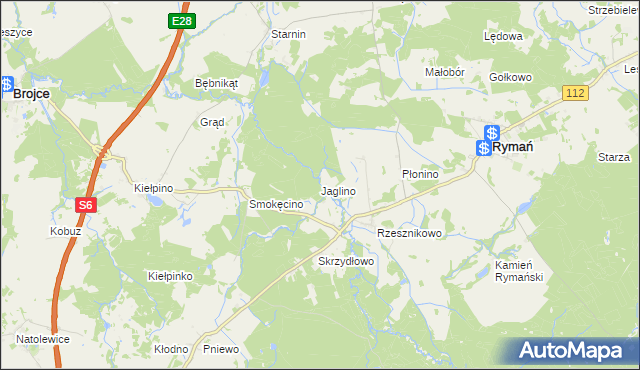 mapa Jaglino, Jaglino na mapie Targeo