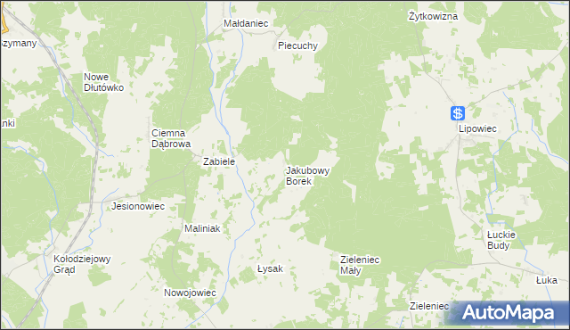 mapa Jakubowy Borek, Jakubowy Borek na mapie Targeo