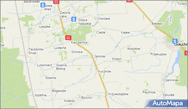 mapa Janków gmina Pleszew, Janków gmina Pleszew na mapie Targeo