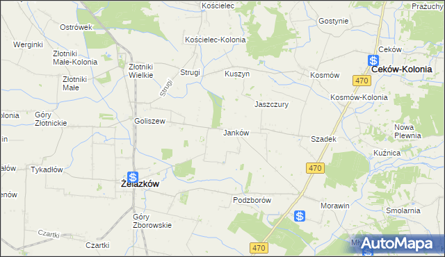 mapa Janków gmina Żelazków, Janków gmina Żelazków na mapie Targeo