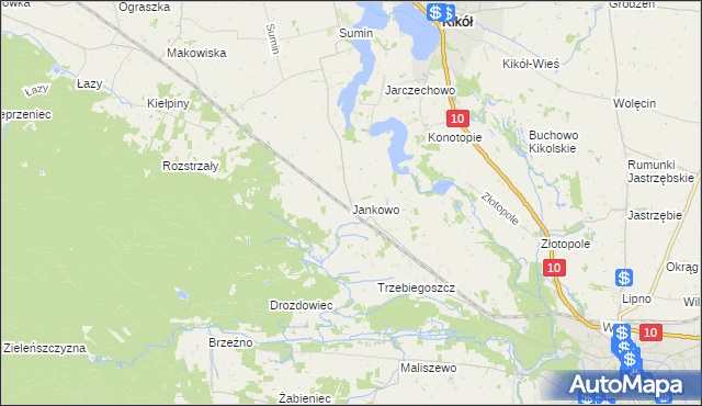 mapa Jankowo gmina Lipno, Jankowo gmina Lipno na mapie Targeo