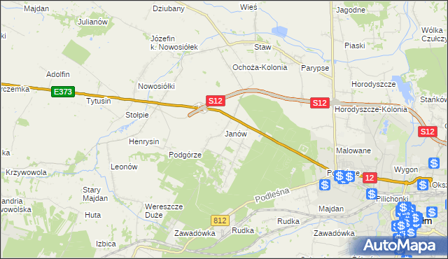 mapa Janów gmina Chełm, Janów gmina Chełm na mapie Targeo