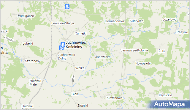 mapa Janowicze, Janowicze na mapie Targeo