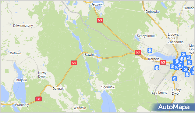 mapa Janowo gmina Szczytno, Janowo gmina Szczytno na mapie Targeo