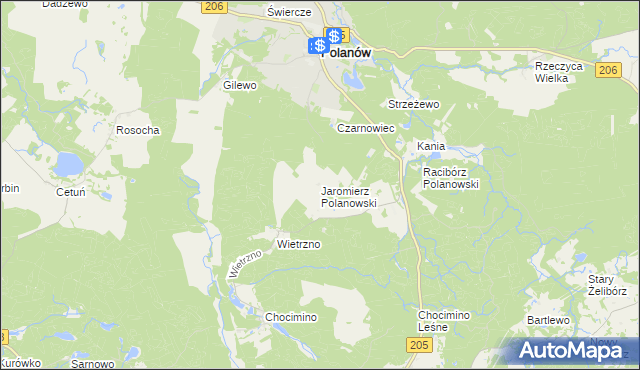 mapa Jaromierz Polanowski, Jaromierz Polanowski na mapie Targeo