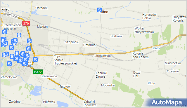 mapa Jarosławiec gmina Sitno, Jarosławiec gmina Sitno na mapie Targeo