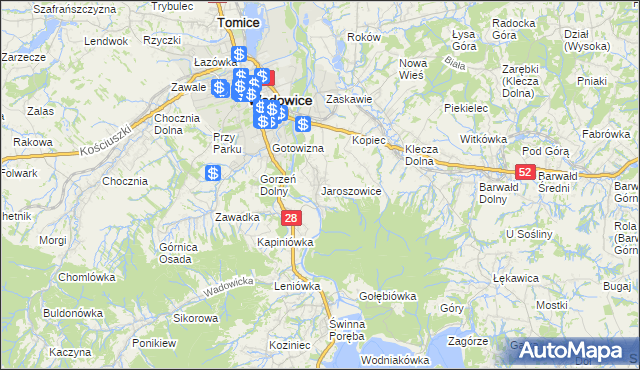 mapa Jaroszowice, Jaroszowice na mapie Targeo