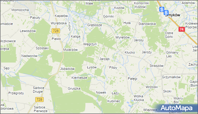 mapa Jarząb, Jarząb na mapie Targeo
