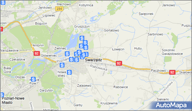 mapa Jasin gmina Swarzędz, Jasin gmina Swarzędz na mapie Targeo